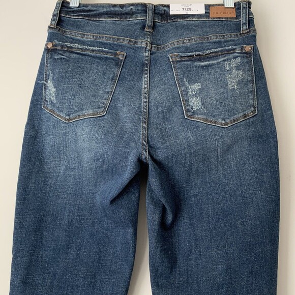Judy Blue Home Along Mid Rise Relaxed Fit Jeans Distressed 28 - Picture 7 of 9